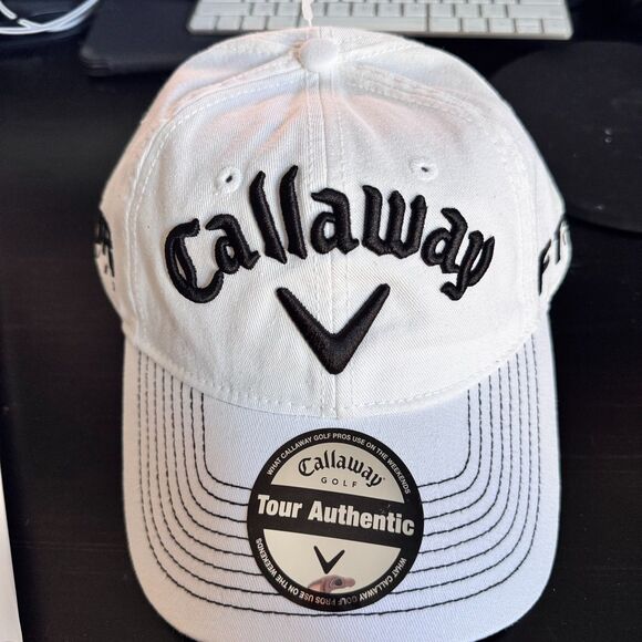 Callaway Golf Tour Authentic Adjustable Hat White FT Fusion Odyssey Logo Cap - Picture 3 of 5
